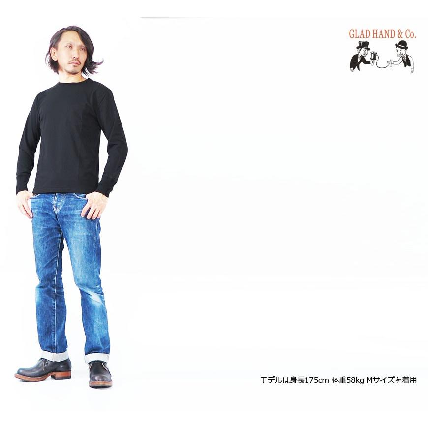 GLAD HAND（グラッドハンド） 長袖 Tシャツ クルーネック 胸ポケット