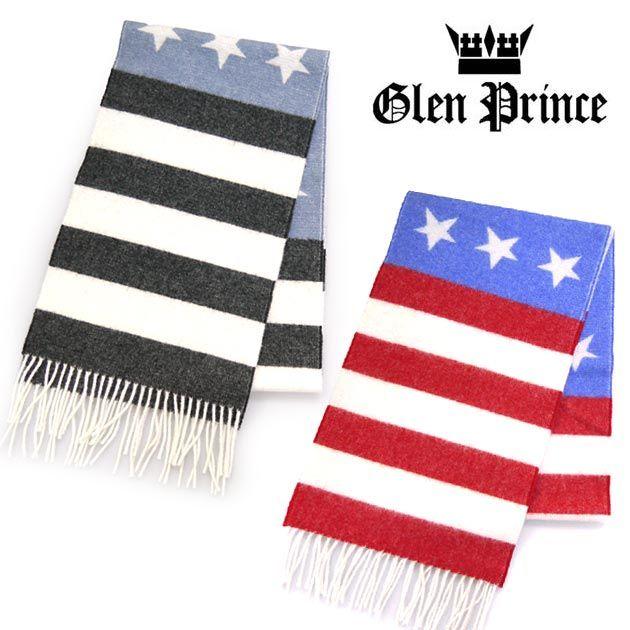 GLEN PRINCE グレンプリンス マフラー ウール 星条旗 ボーダー 星柄