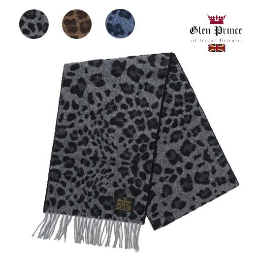 GLEN PRINCE グレンプリンス レオパード マフラー ウール ストール