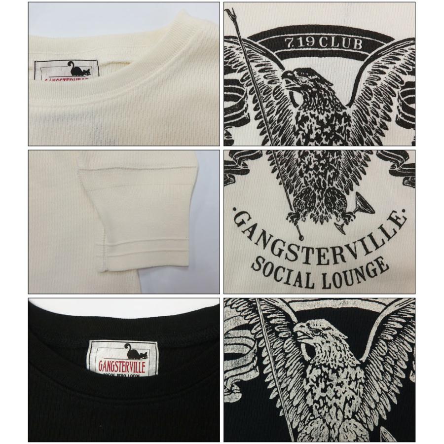 GANGSTERVILLE ギャングスタービル 長袖 クルーネック ワッフルTシャツ