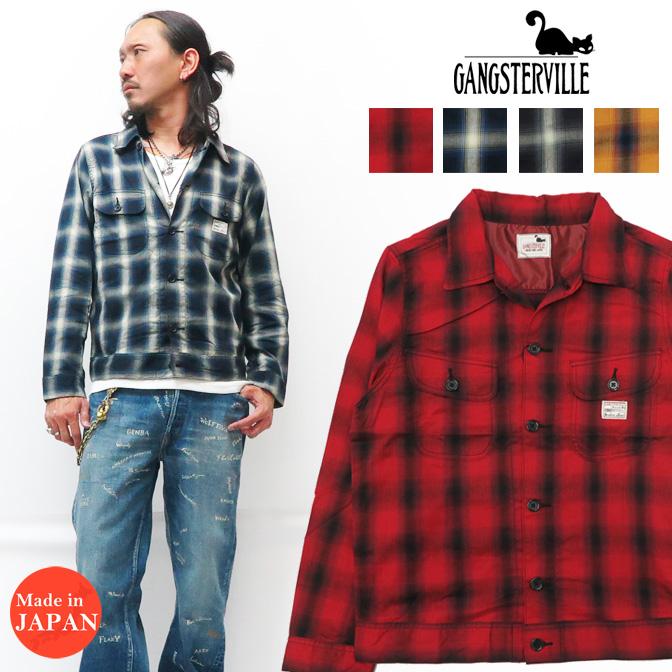 GANGSTERVILLE ギャングスタービル CPO チェック シャツ GANGSTERVILLE ギャングスタービル CPO チェック シャツ