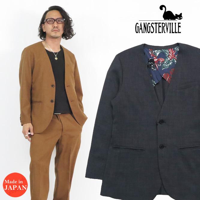 GANGSTERVILLE ギャングスタービル ノーカラー テーラード GANGSTERVILLE ギャングスタービル ノーカラー テーラード