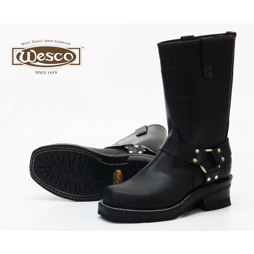 【即納在庫】 WESCO ウエスコ HARNESS ハーネス ブーツ 11inch ブラック タイ ドメイン レザー Vibram #430の画像