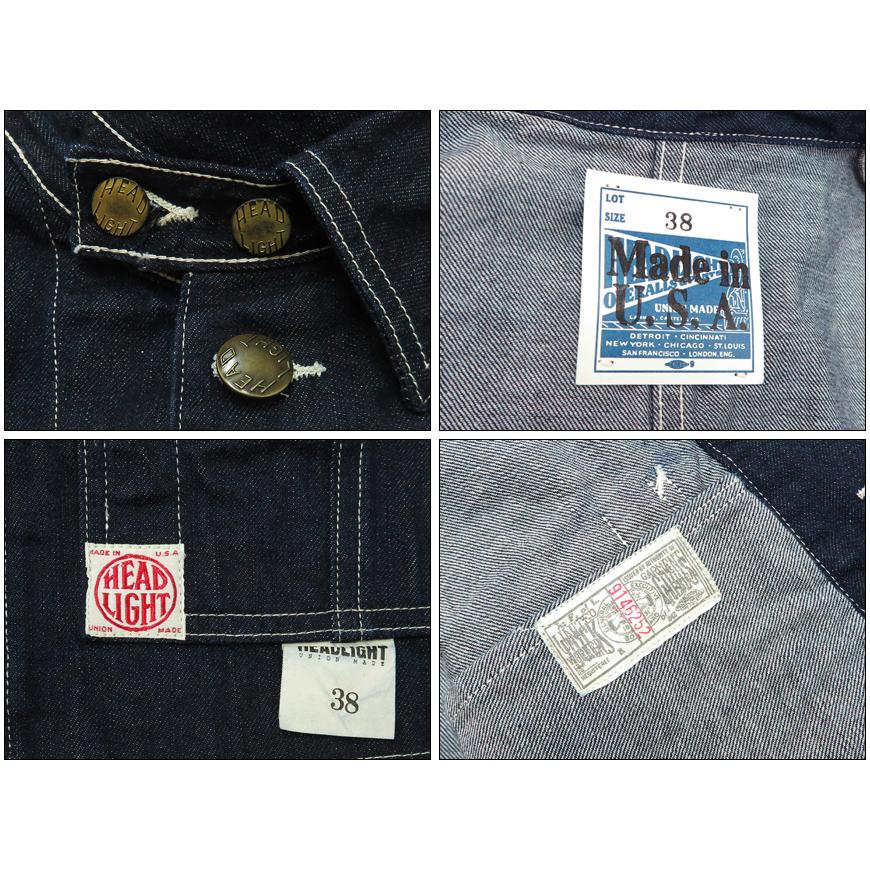 HEADLIGHT ヘッドライト 実名復刻 12oz デッドストック コーンデニム カバーオール Made In U.S.A ワーク ジャケット NOS CONE DENIM シュガーケーン SUGAR CANE 