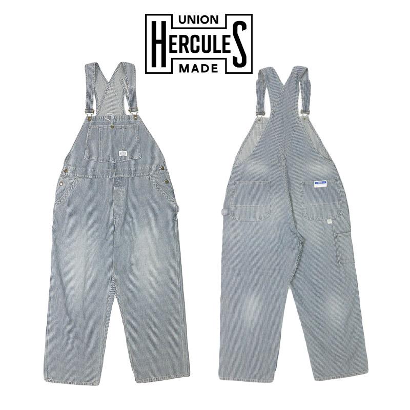 UNION HERCULES MADE ユニオン ヘラクレス メイド 10oz ヒッコリー  オーバーオール ユーズドウォッシュ by JOHNBULL ジョンブル HE251P01-211【2025年秋冬新作】 Johnbull（ジョンブル） UNION HERCULES MADE ユニオン ヘラクレス