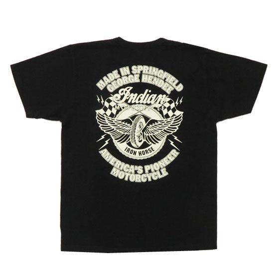 インディアンモーターサイクル Indian Motorcycle 半袖 プリント Ｔシャツ FLYING WHEEL IM78970｜earthmarket1｜03