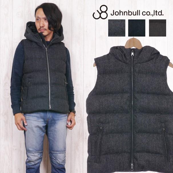 Johnbull（ジョンブル） フーデッド ウールダウンベスト ツイード 