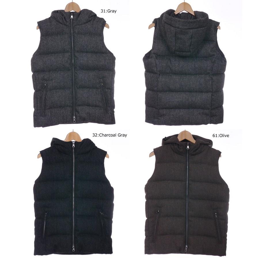 Johnbull（ジョンブル） フーデッド ウールダウンベスト ツイード