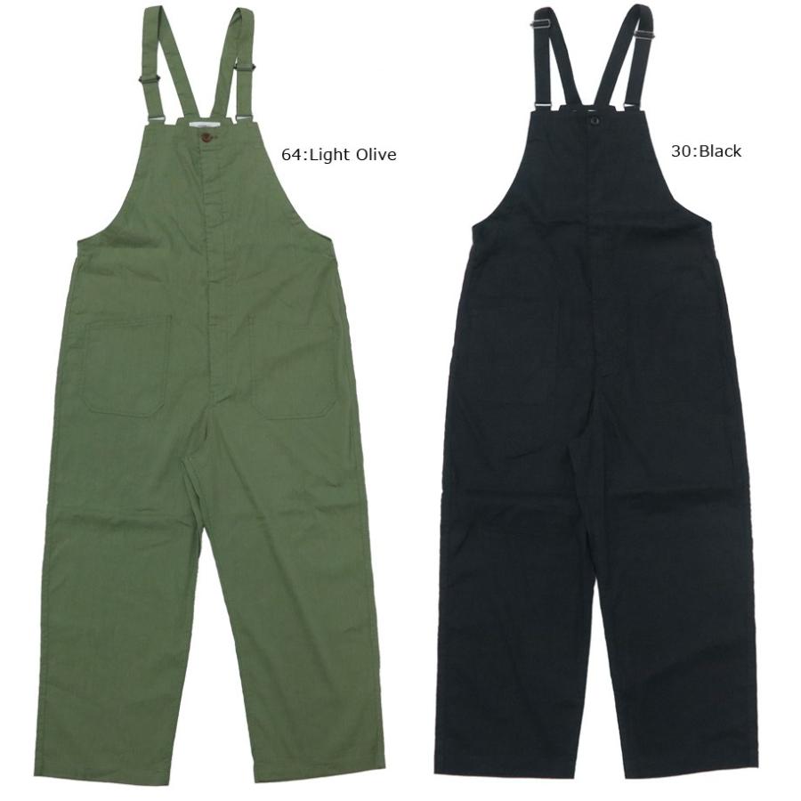 【美品】ジョンブル　リネンコットンサロペット・オーバーオール 男女兼用Mカーキ Johnbull（ジョンブル） リネン サロペット 麻 オーバーオール 21408