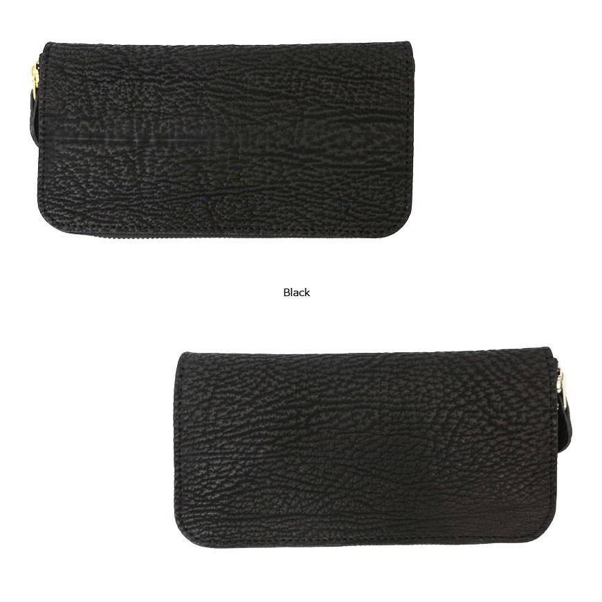 KC’S ケーシーズ 長財布 ラウンドジップ ロングウォレット 鮫革 シャーク レザー ブラック KIW036の画像