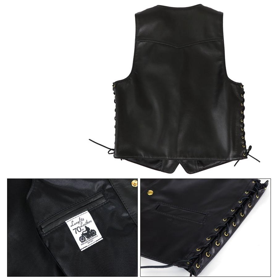 ラングリッツレザーズ Langlitz Leathers レザー レースド ベスト LACED VESTの画像
