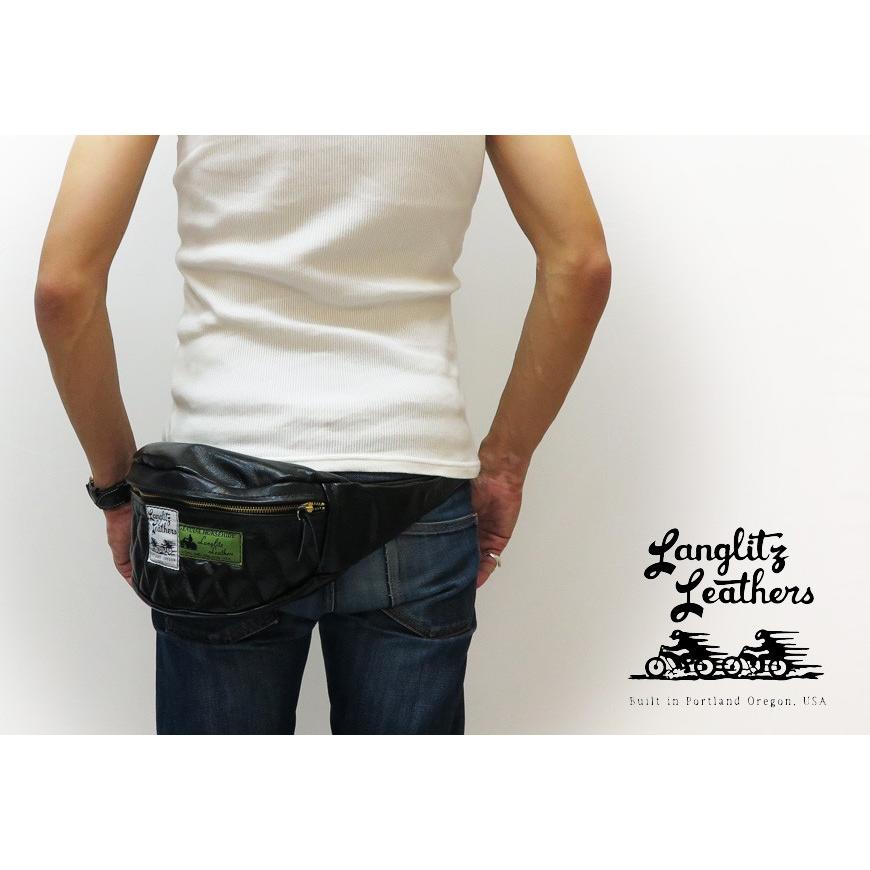 ラングリッツレザーズ Langlitz Leathers ホースハイド パッデッド インサイド ポケット ウエスト バッグ Horse Hide Padded inside Pocket Waist Bag｜earthmarket1｜05