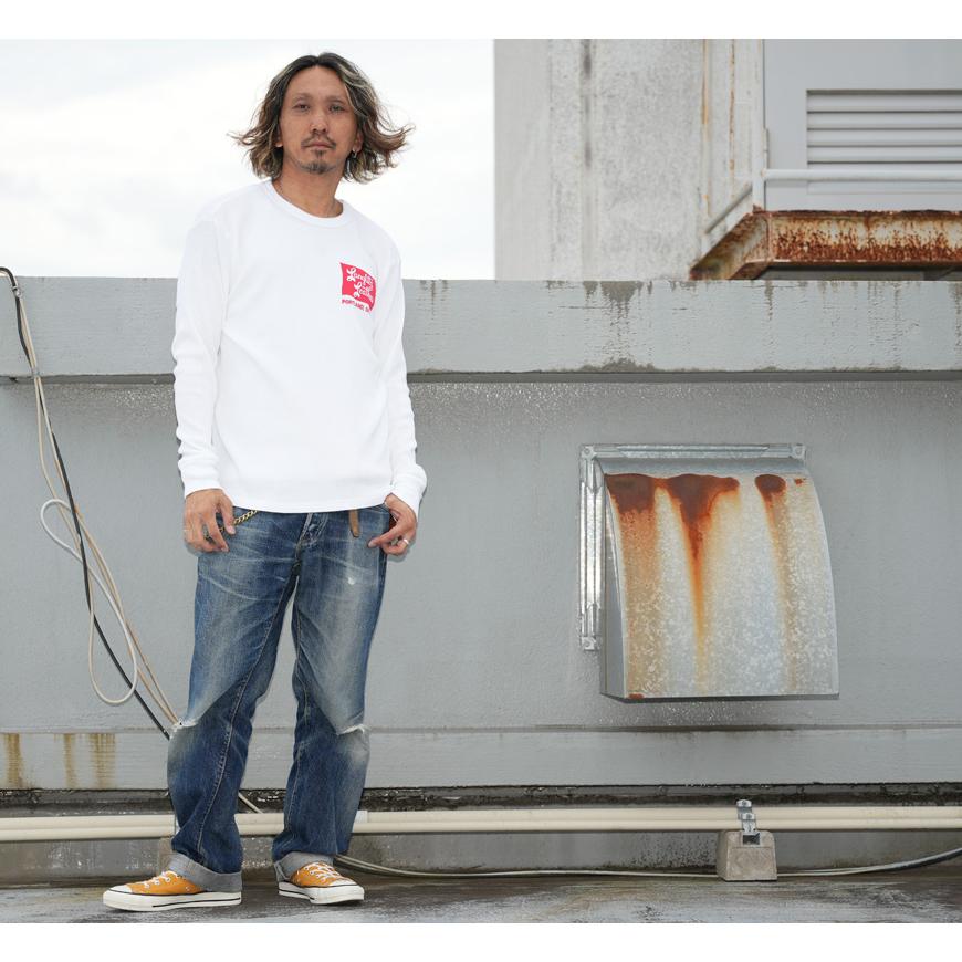 fb21 ラングリッツレザー ロンT ビッグロゴ 白 長袖シャツ メンズM Langlitz Leathers（ラングリッツレザー） ラングリッツレザーズ 長袖