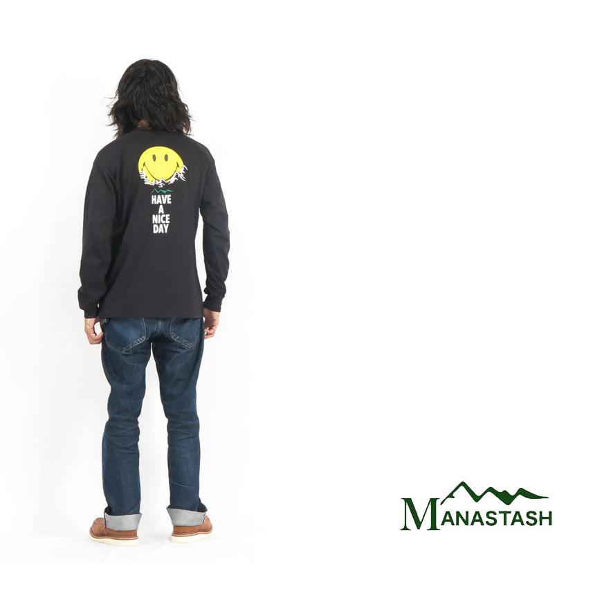 MANASTASH（マナスタッシュ） スマイルムーン ロングスリーブ Tシャツ
