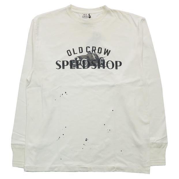 OLD CROW オールドクロウ 長袖 クルーネック Tシャツ SPEED SHOP ヴィンテージ汚し加工 天竺生地 GLAD HAND グラッドハンド OC-22-AW-14｜earthmarket1｜03