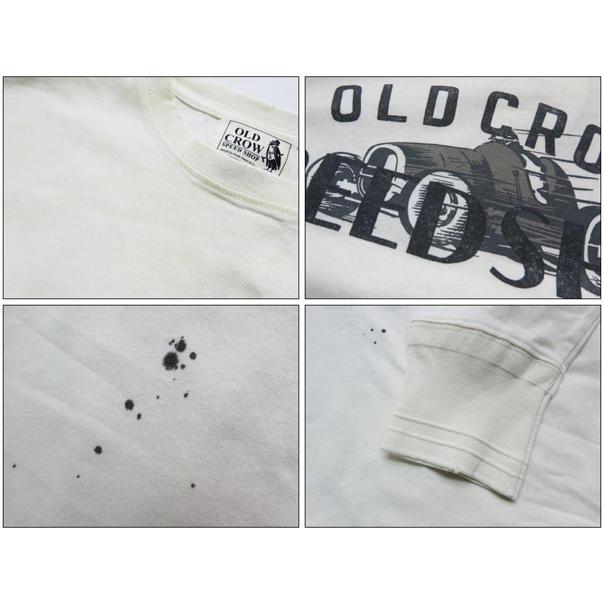 OLD CROW オールドクロウ 長袖 クルーネック Tシャツ SPEED SHOP ヴィンテージ汚し加工 天竺生地 GLAD HAND グラッドハンド OC-22-AW-14｜earthmarket1｜05