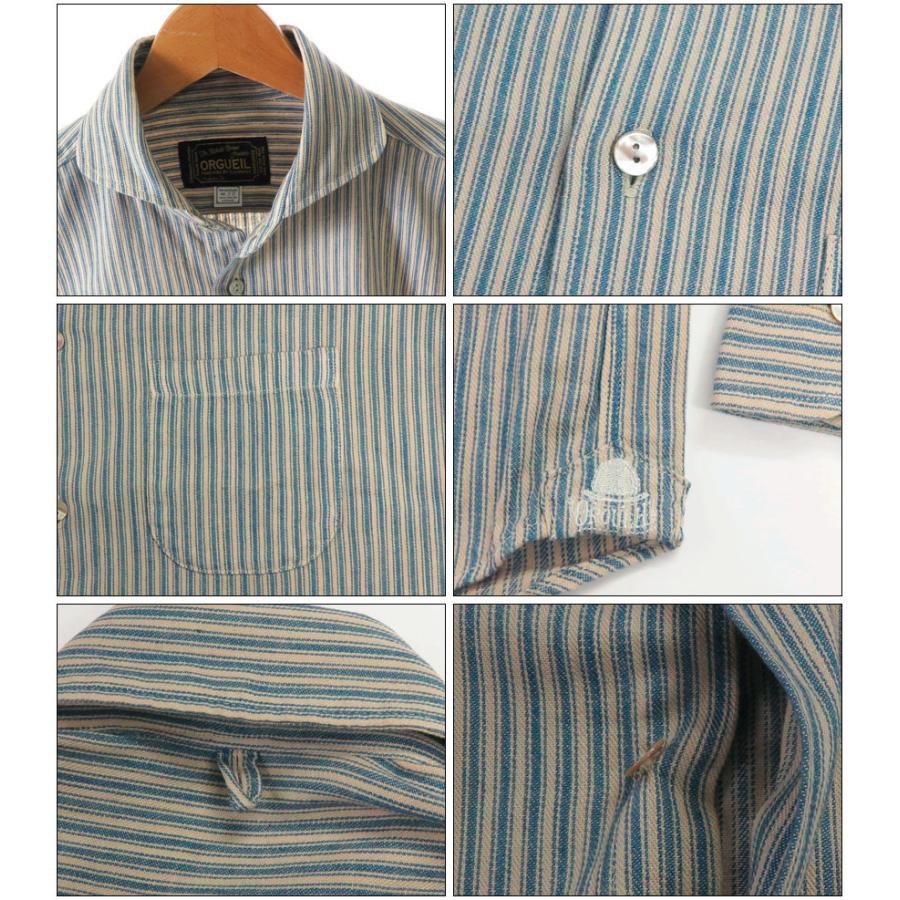 ORGUEIL（オルゲイユ） ウィンザーカラーシャツ ストライプ 長袖 OR