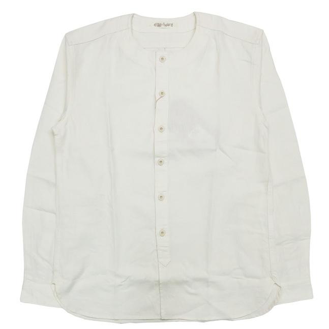 ORGUEIL（オルゲイユ） 長袖 ノーカラー シャツ コットンリネン OR