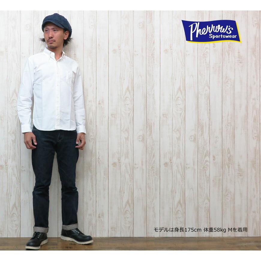 Pherrow's（フェローズ） 長袖 コットン オックスフォード B.D ボタン