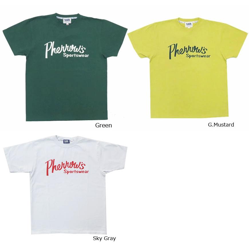 Pherrow's（フェローズ） 半袖Tシャツ プリント ロゴ PT1 : EARTH