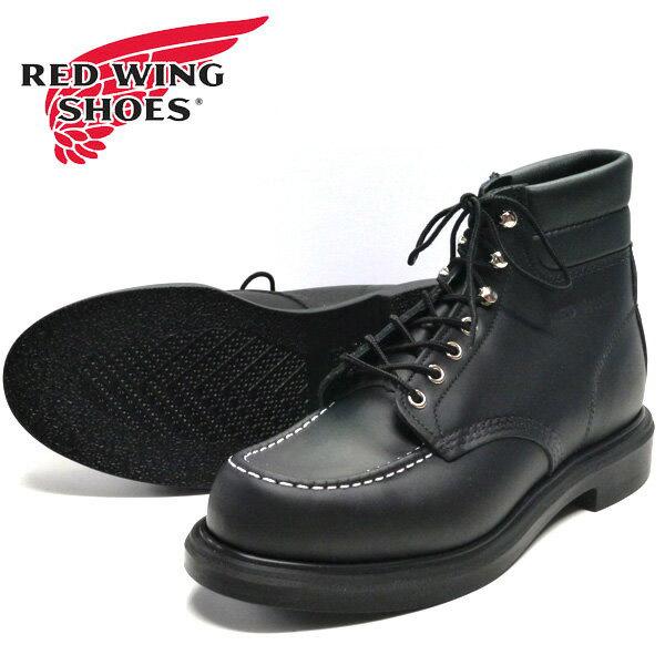 REDWING レッドウィング クラシックワークブーツ 6" MOC TOE "SUPER SOLE" スーパーソール ブラック BLACK "CHROME" Style No.8133｜earthmarket1