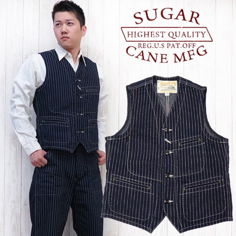 SUGAR CANE シュガーケーン ベスト ワーク ストライプ SUGAR CANE シュガーケーン ベスト ワーク ストライプ