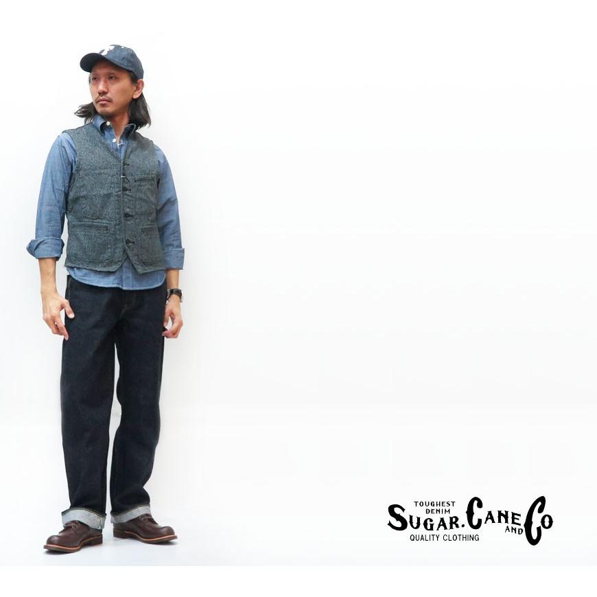SUGAR CANE シュガーケーン CANEベスト ワーク ブラック SUGAR CANE シュガーケーン CANEベスト ワーク ブラック