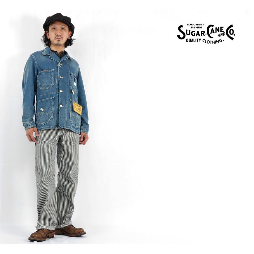 SUGAR CANE & CO. デニムカバーオール SUGAR CANE シュガーケーン11oz ブルーデニム ワークコート Sugar Cane