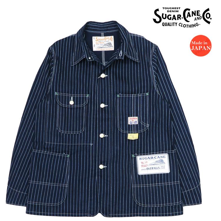 SUGAR CANE シュガーケーン　ウォバッシュストライプカバーオール SUGAR CANE シュガーケーン 9oz ウォバッシュストライプ ワークコート