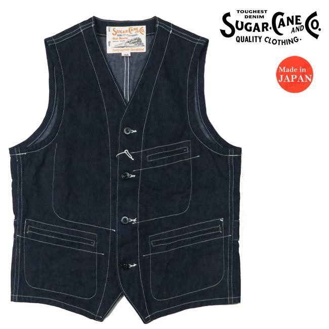 SUGAR CANE シュガーケーン 11oz ブルーデニム ワーク ベスト SC15702