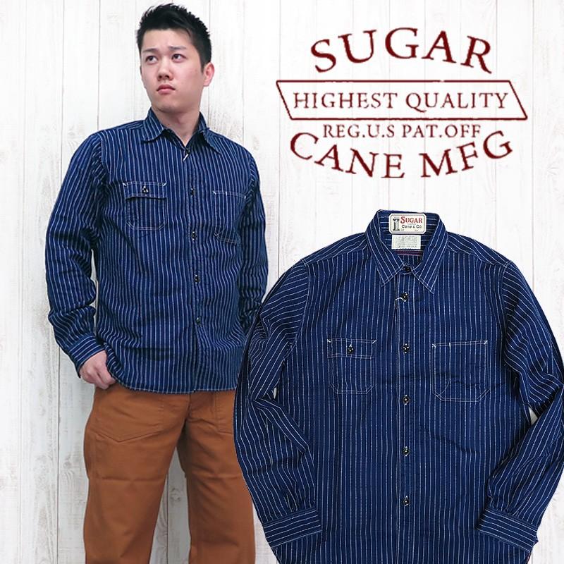 シュガーケーン SUGAR CANE 8.5oz ワークシャツ ウォバッシュ ストライプ Fiction Romance sc25551a｜earthmarket1