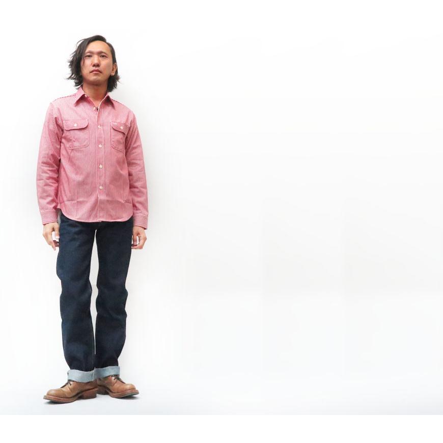 SUGAR CANE シュガーケーン 長袖 ヒッコリー ストライプ ワークシャツ