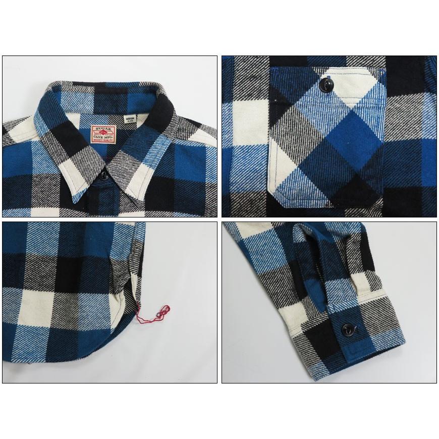 シュガーケーン SUGAR CANE ツイル チェック 長袖 ワークシャツ SC27967 SUGAR CANE シュガーケーン ツイル チェック 長袖 ワークシャツ