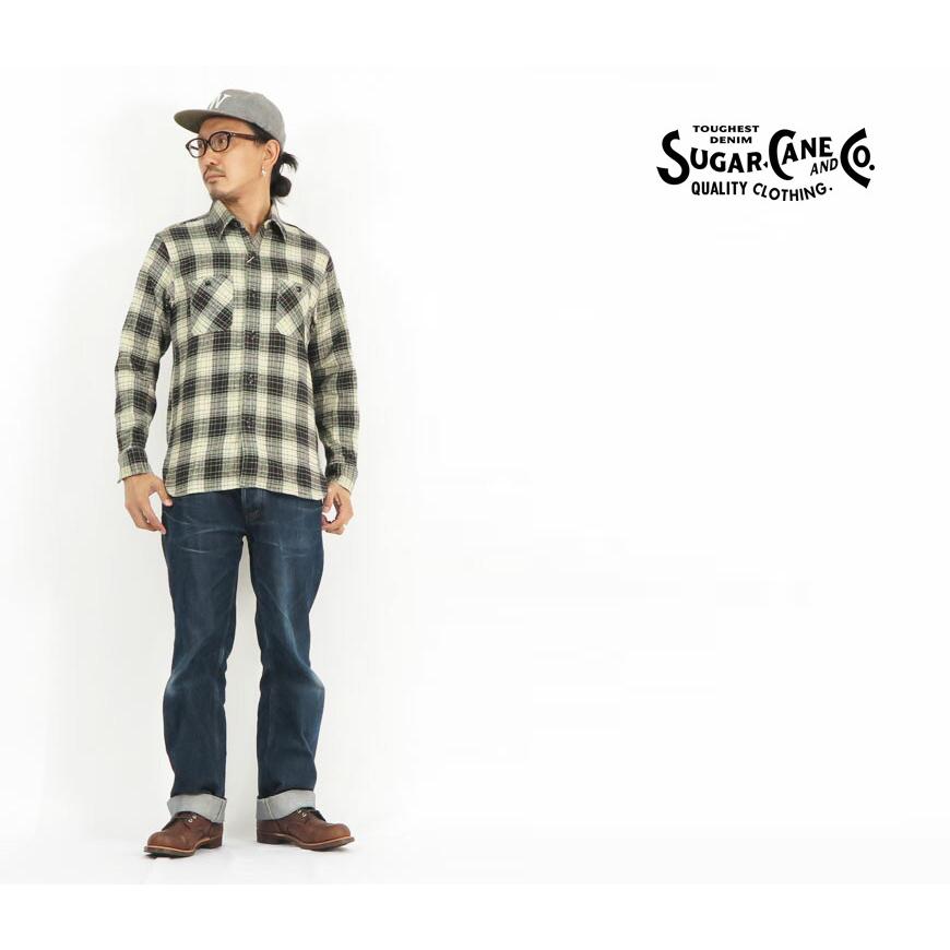 SUGAR CANE シュガーケーン 長袖 ツイル チェック ワーク シャツ