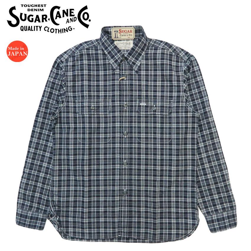 SUGAR CANE シュガーケーン 長袖 インディゴチェック ワークシャツ