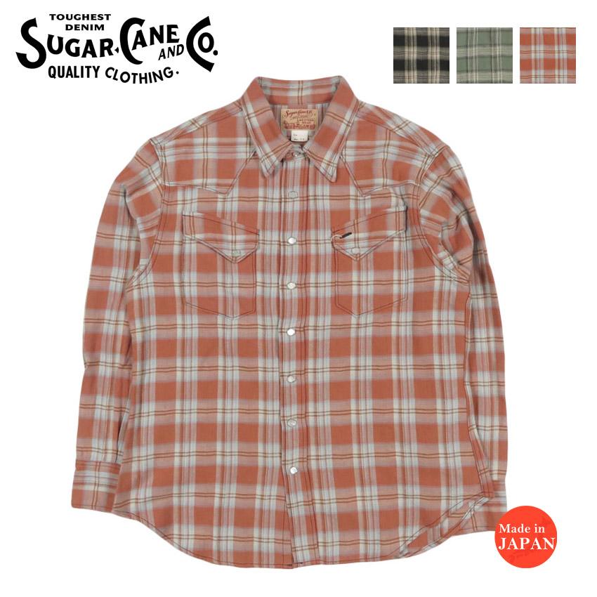 SUGAR CANE チェック柄長袖シャツ SUGAR CANE シュガーケーン ヘリンボーン チェック柄 長袖 ウエスタン