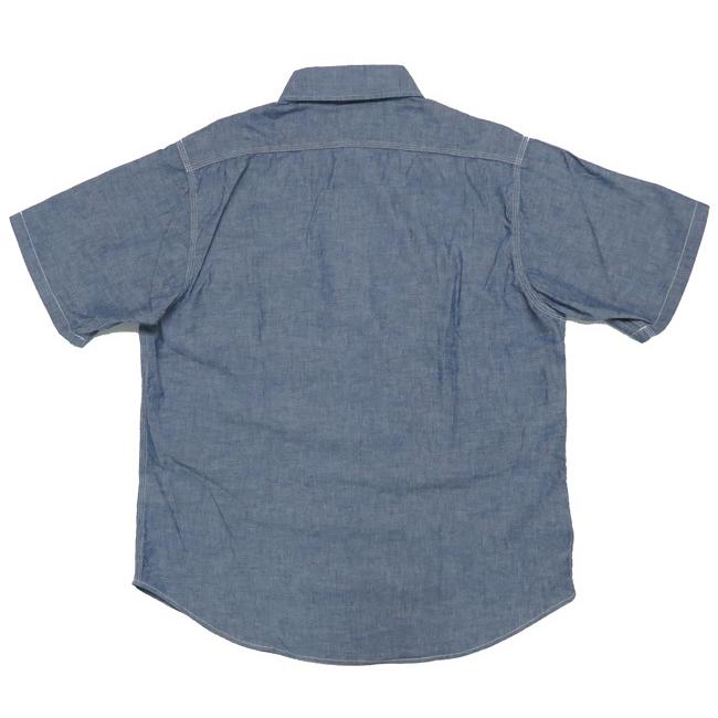 シュガーケーン SUGAR CANE 半袖 ブルー シャンブレー ワーク シャツ SC37941 SUGAR CANE シュガーケーン 半袖 ブルー シャンブレー ワーク シャツ