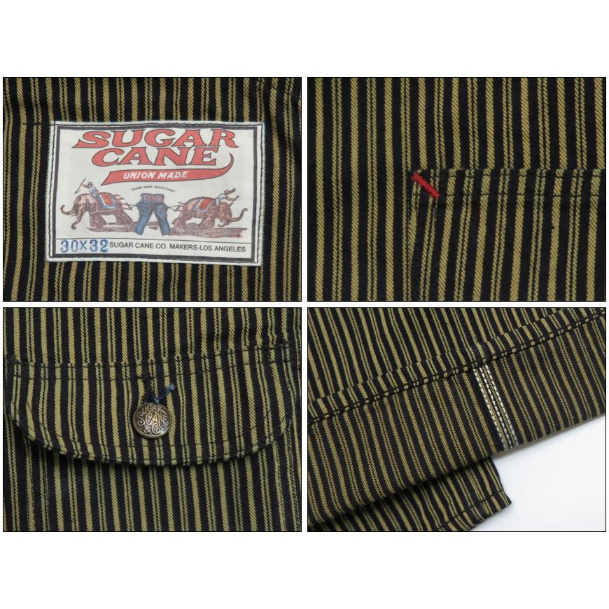 SUGAR CANE ストライプ オーバーオール ブラウン SUGAR CANE シュガーケーン 11oz ブラウンリバティストライプ