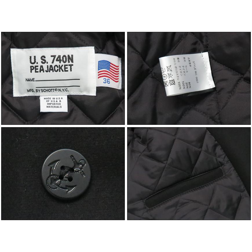 Schott N.Y.C ショット ピーコート 740N 32oz ウールメルトン Schott N.Y.C ショット ピーコート 740N 32oz ウールメルトン