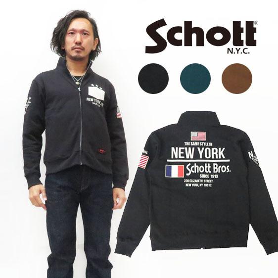 Schott N.Y.C（ショット） Schott EMBROIDERY ジップ スウェット