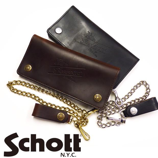 Schott N.Y.C ショット ロングウォレット 長財布 レザー メタル Schott N.Y.C ショット ロングウォレット 長財布 レザー メタル