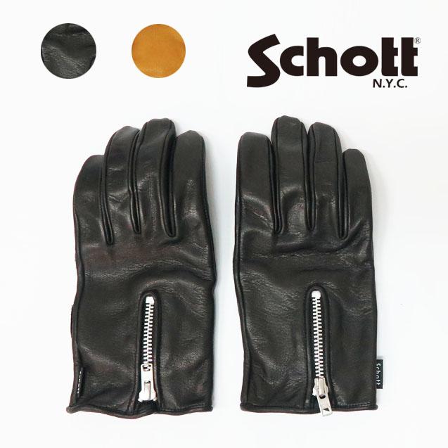 ショット Schott ZIP LEATHER GLOVE ジップ レザー グローブ カウハイド 3109075 :sch3109075
