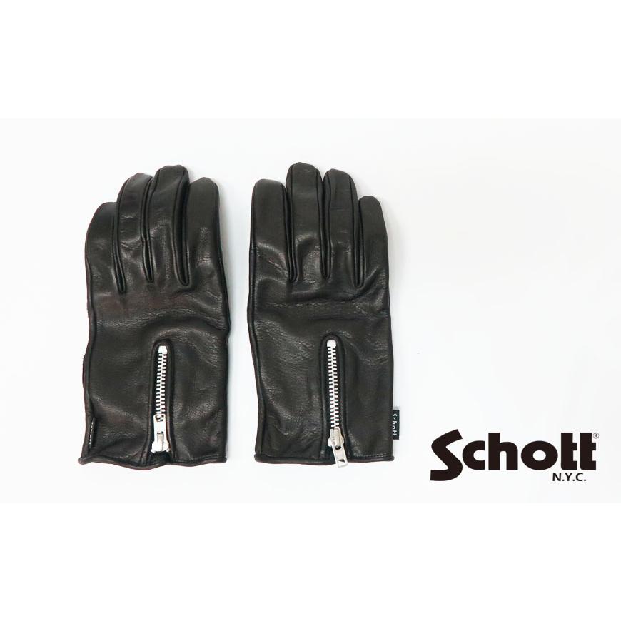 Schott N.Y.C（ショット） Schott ZIP LEATHER GLOVE ジップ レザー