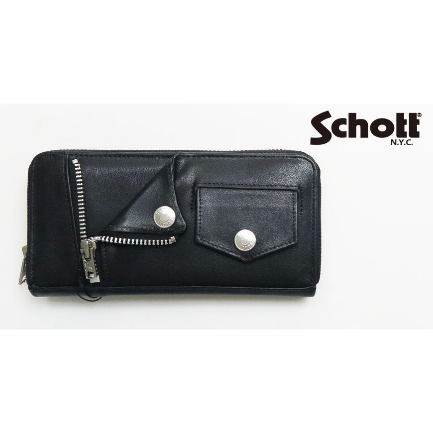 Schott N.Y.C ショット レザー ライダース ジップ ロング ウォレット
