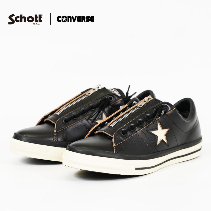 CONVERSE（コンバース） ショット Schott 茶芯レザー スニーカー ONE