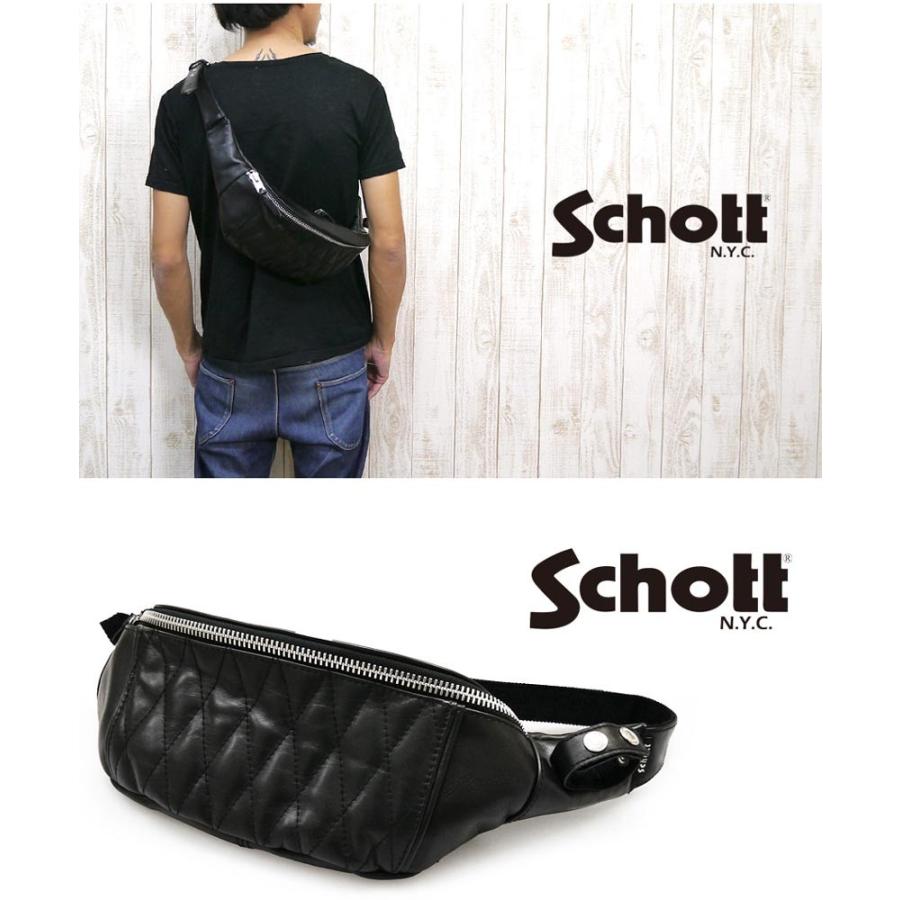 ショット Schott レザー ウエスト メッセンジャー ボディ バッグ