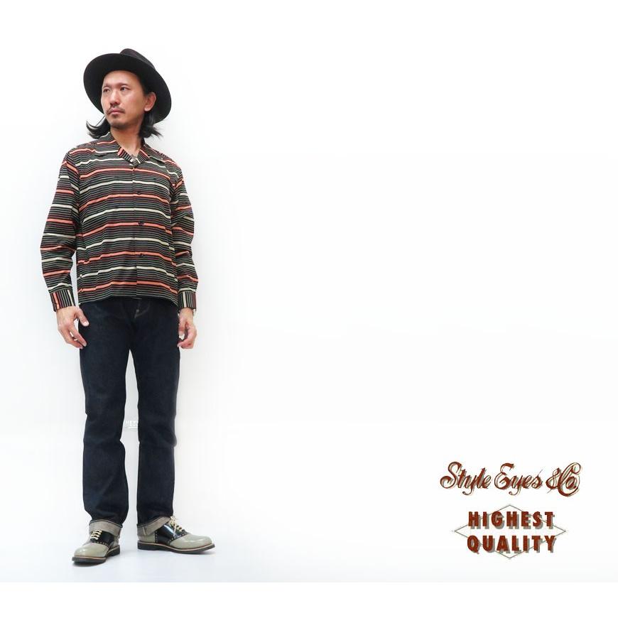 Style Eyes スタイルアイズ 長袖 ブロード コットン オープンカラー シャツ ストライプ 