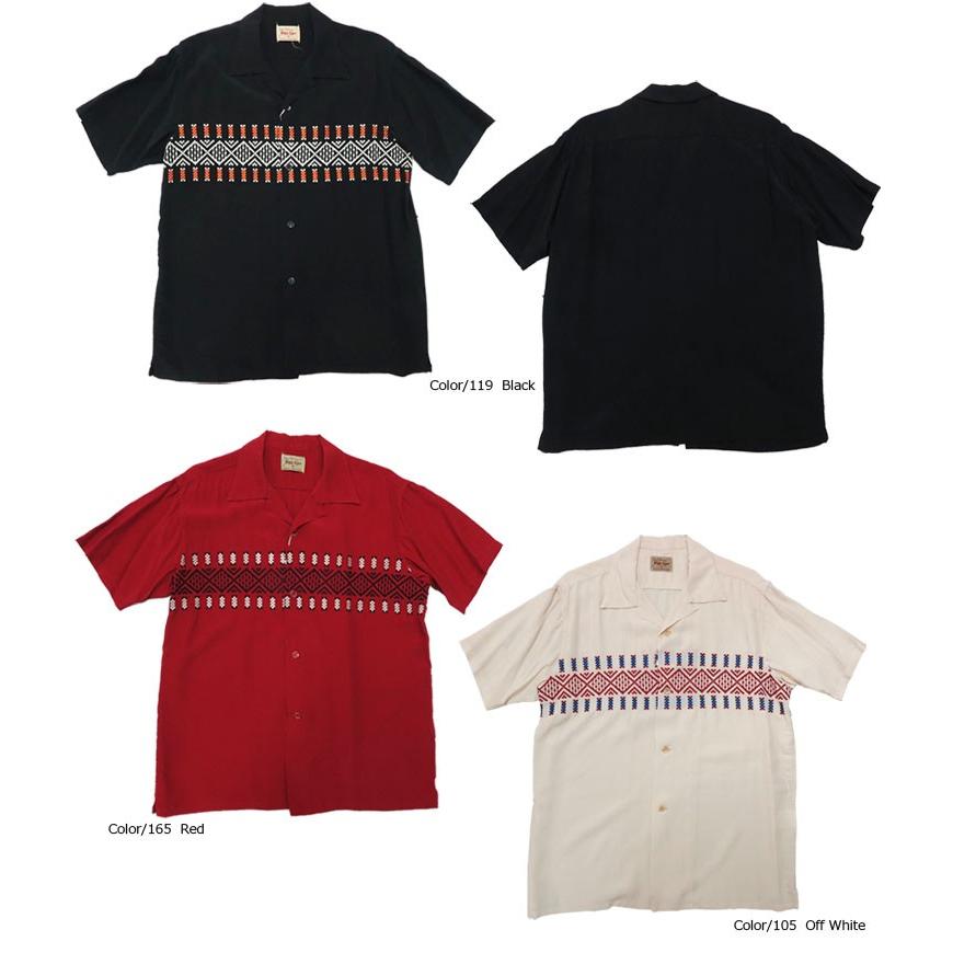 STYLE EYES（スタイルアイズ） レーヨンオープンシャツ 半袖 刺繍 ONE