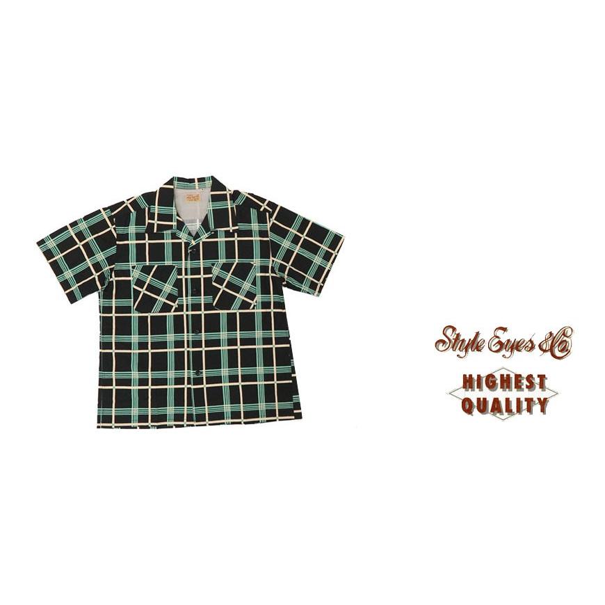 Style Eyes スタイルアイズ 半袖 チェック プリント ブロード コットン オープンカラーシャツ SE38354 Style Eyes スタイルアイズ 半袖 チェック プリント ブロード コットン
