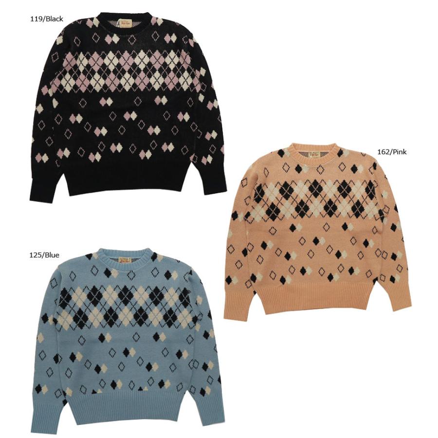 Style Eyes スタイルアイズ クルーネック アーガイル柄 ニット